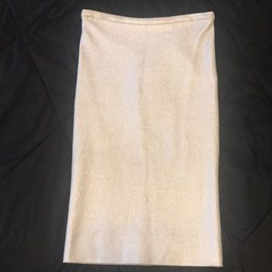 Diane von Furstenberg Silver Pencil Skirt